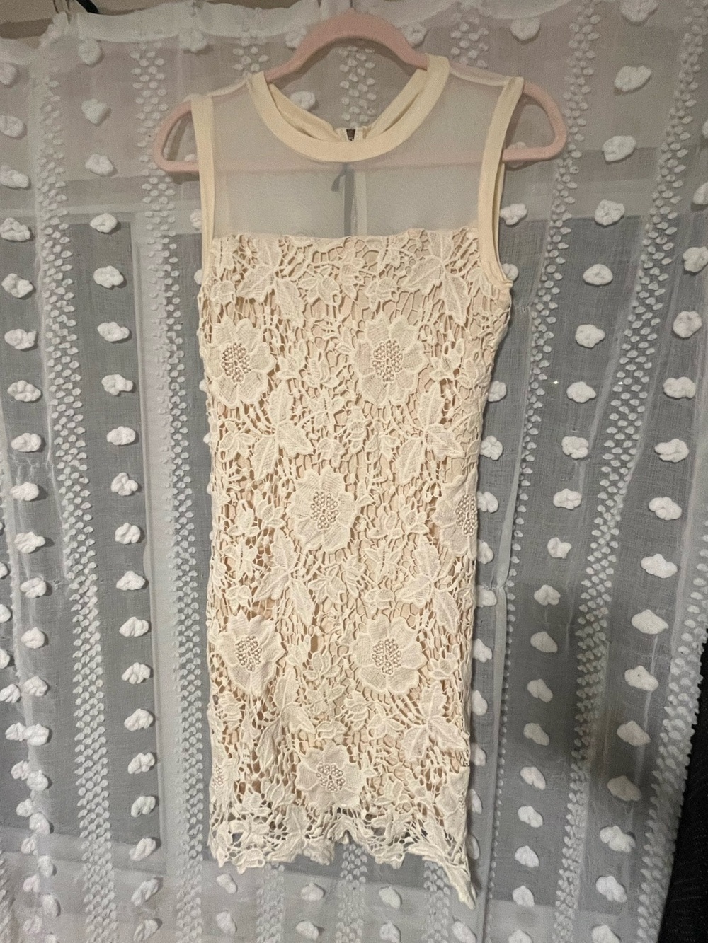 Kut from the Kloth Ivory Floral Lace Mini Dress